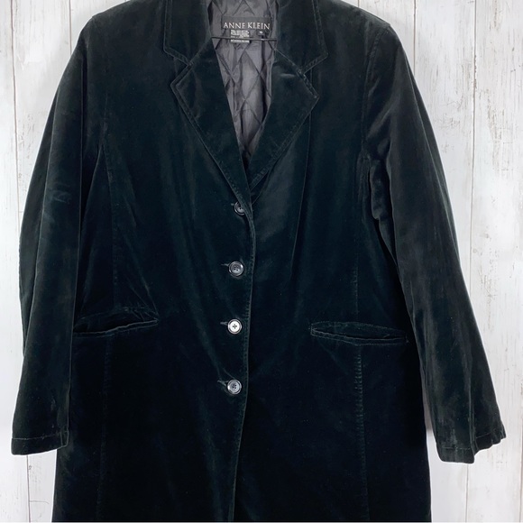 Anne Klein Womens Coat Size 10 (M) Black Velvet Dupont Thermolite Insulation - Picture 3 of 9